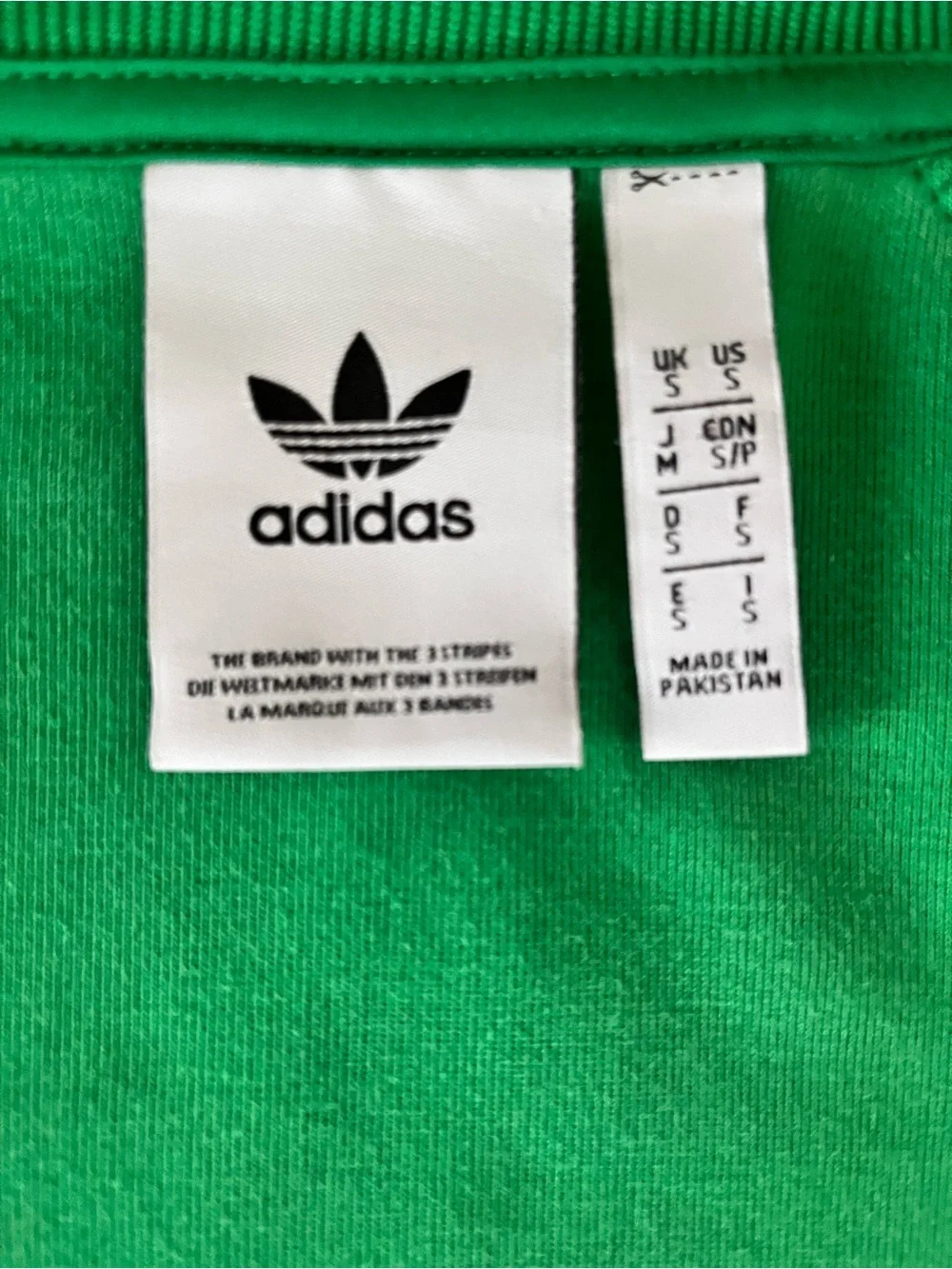 Adidas Original Mens Small Emerald Green Zip Jacket